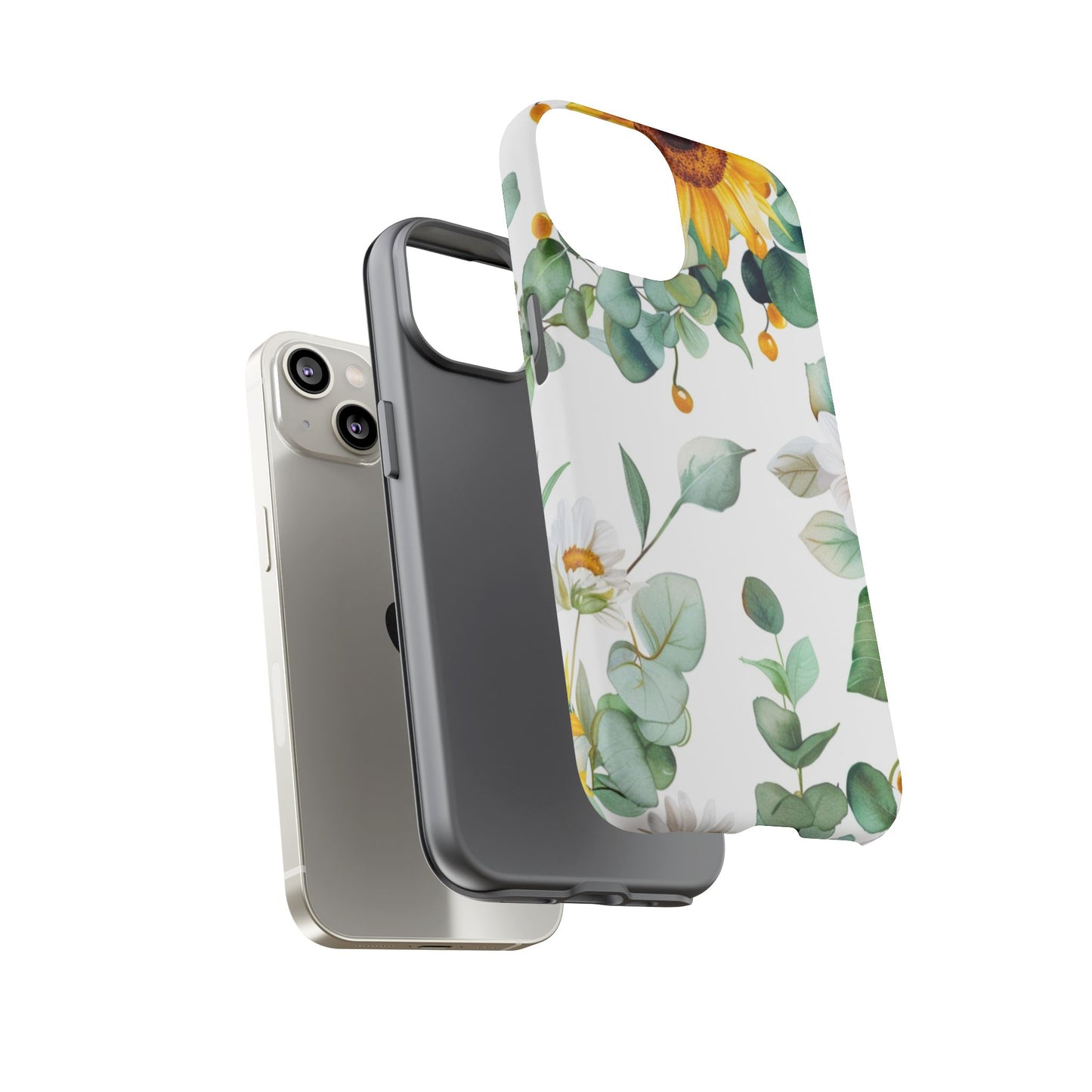 Sunflower & Eucalyptus Tough Phone Case — Protective Floral iPhone Case