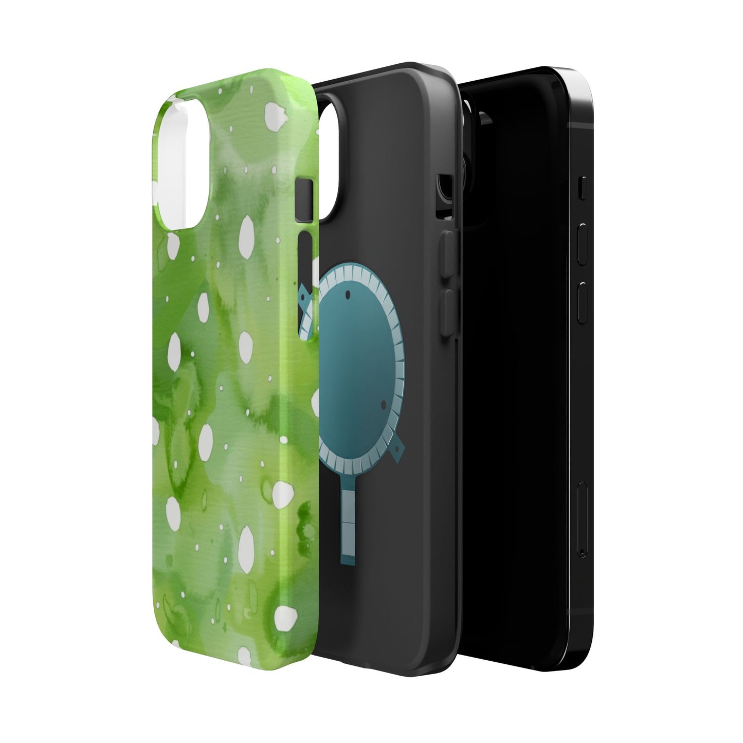 Green Watercolor Polka Dot Magnetic Impact Phone Case