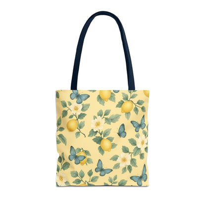 Sunny Lemon Blossom Tote Bag, Summer Vibes, Eco-Friendly Shopping Bag, Floral Market Tote, Perfect Gift for her/him