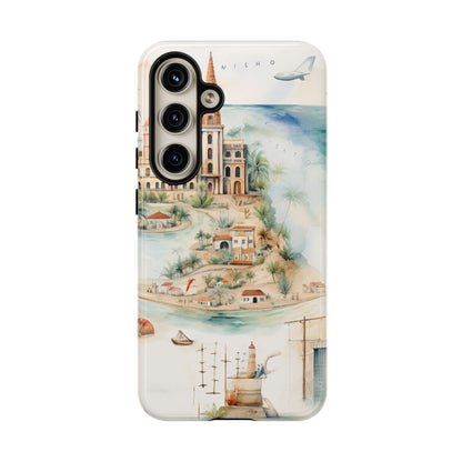 Hard Phone Case — Watercolor Fantasy Map Castle Design