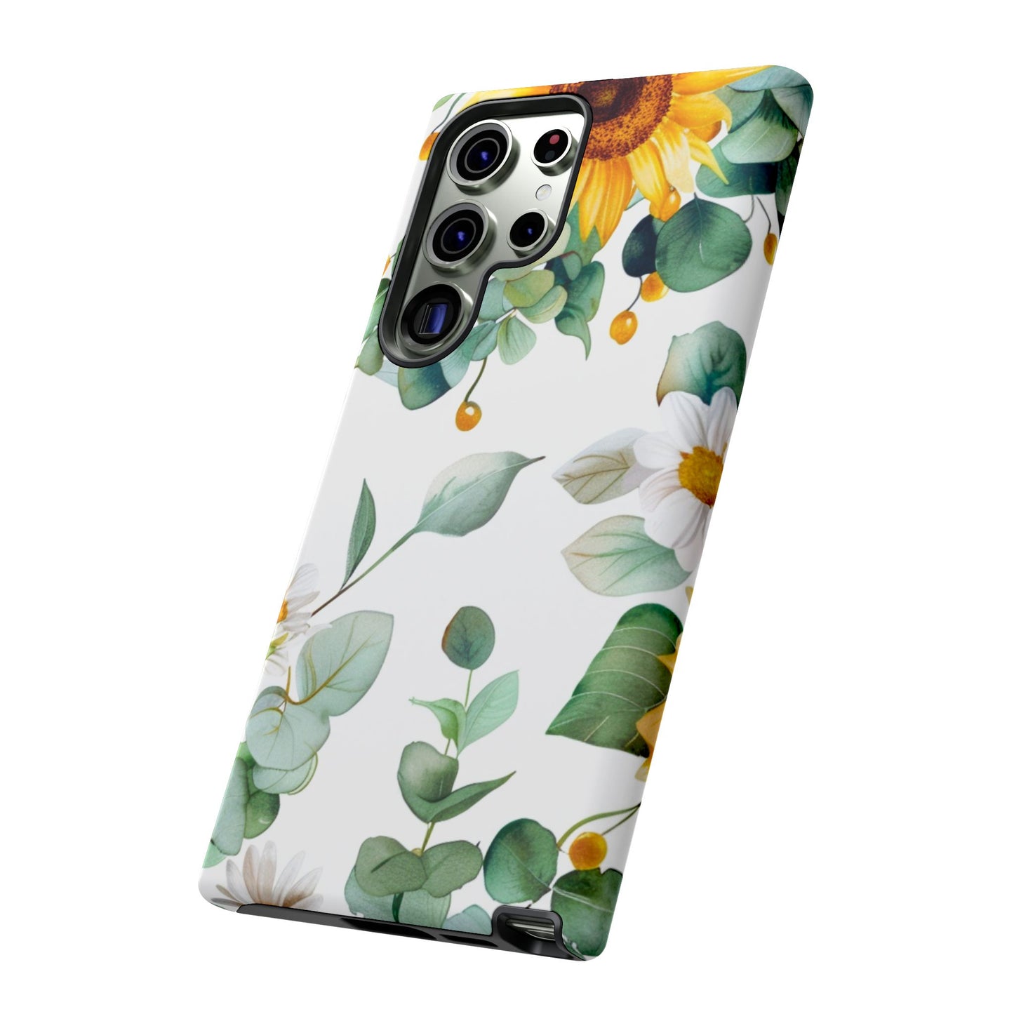 Sunflower & Eucalyptus Tough Phone Case — Protective Floral iPhone Case