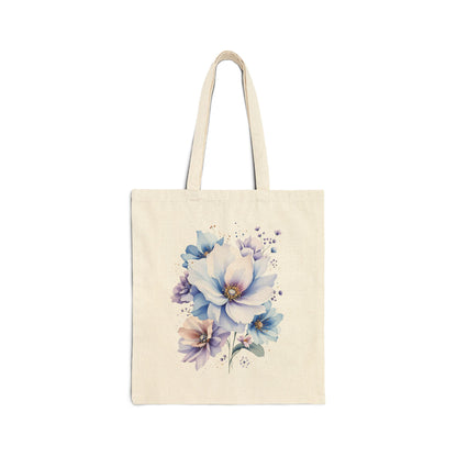 Canvas Tote Bag — Watercolor Wildflower Bouquet Print