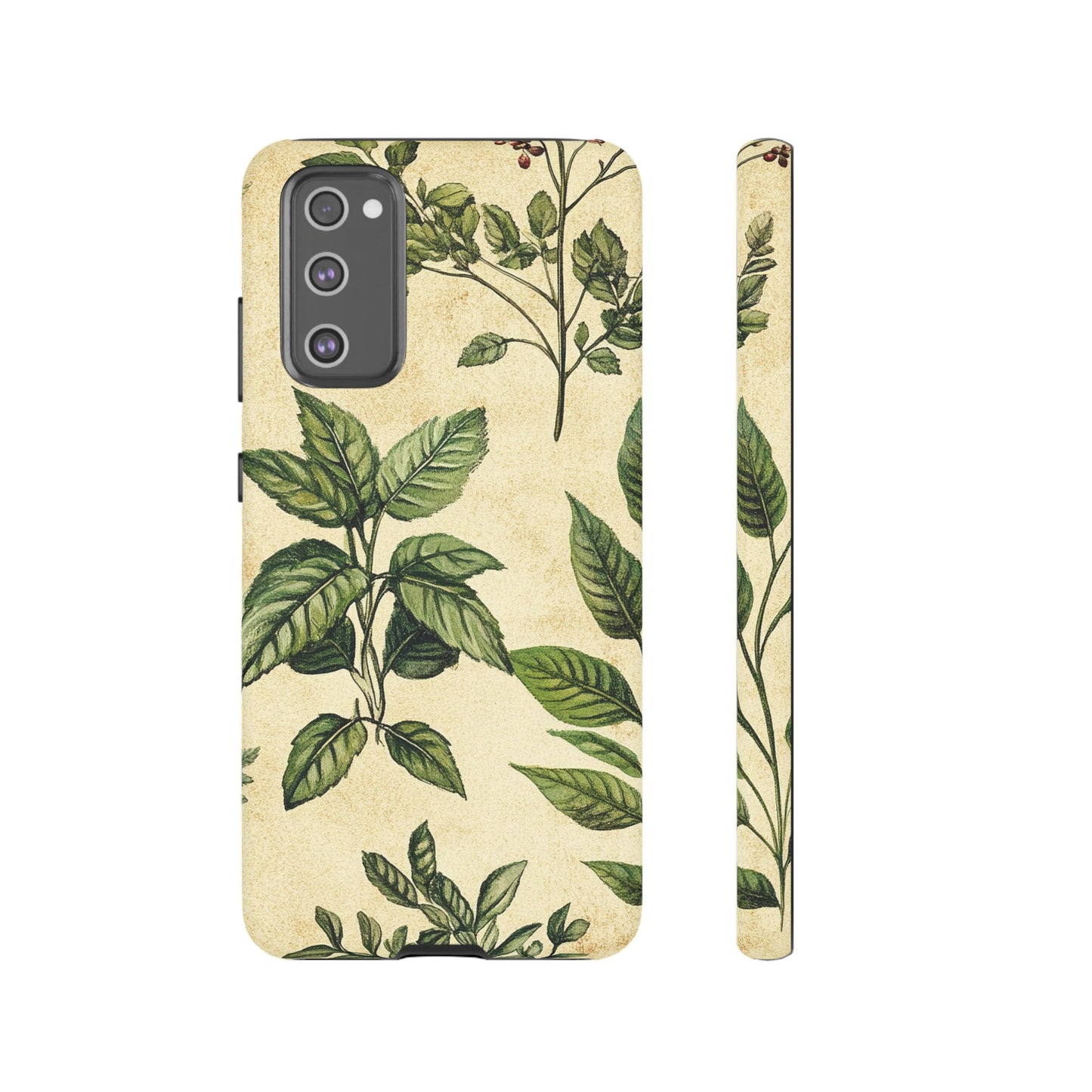 Botanical Leaves Tough Phone Case — Vintage Green Plant Print