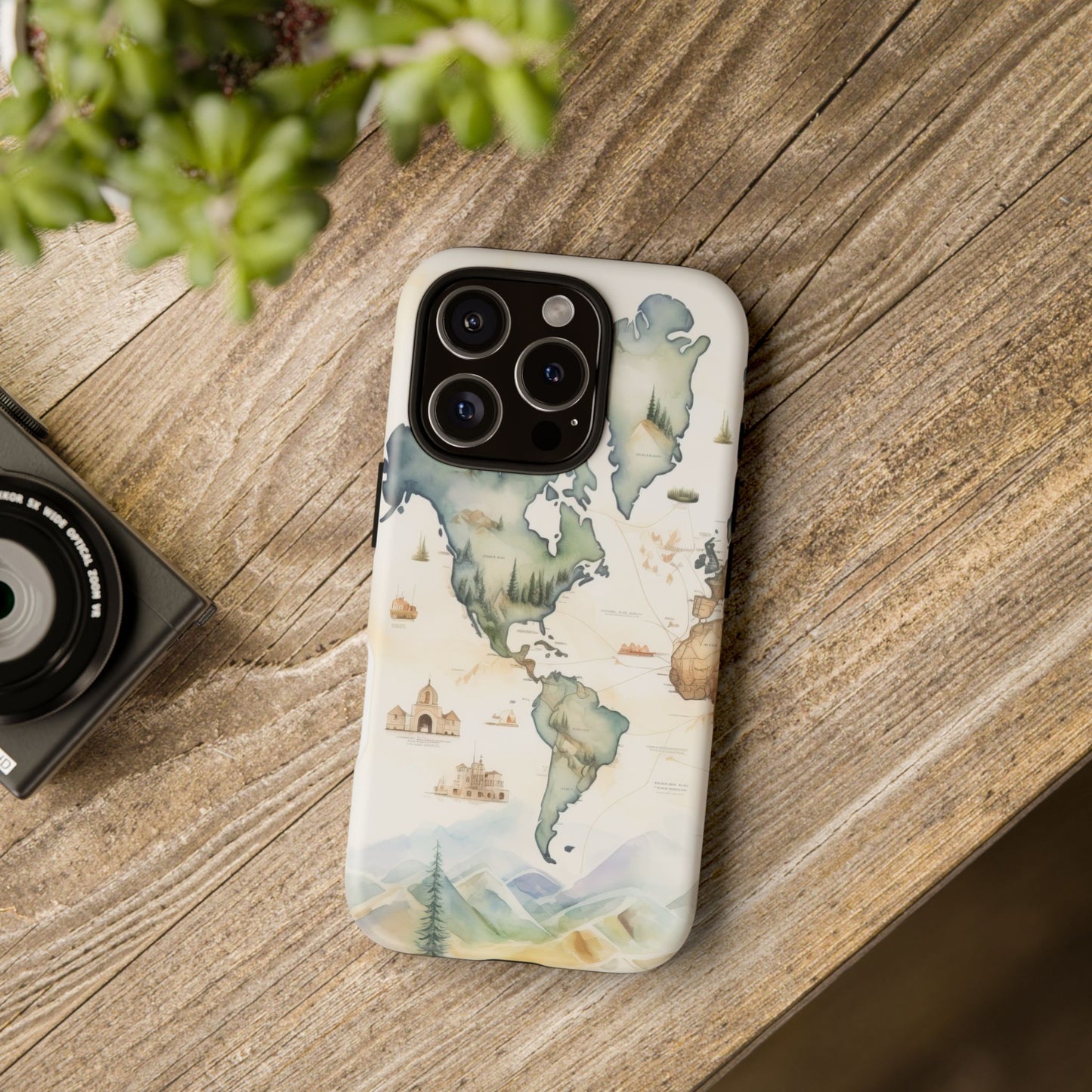 Hard Phone Case — Watercolor Fantasy Map Castle Design