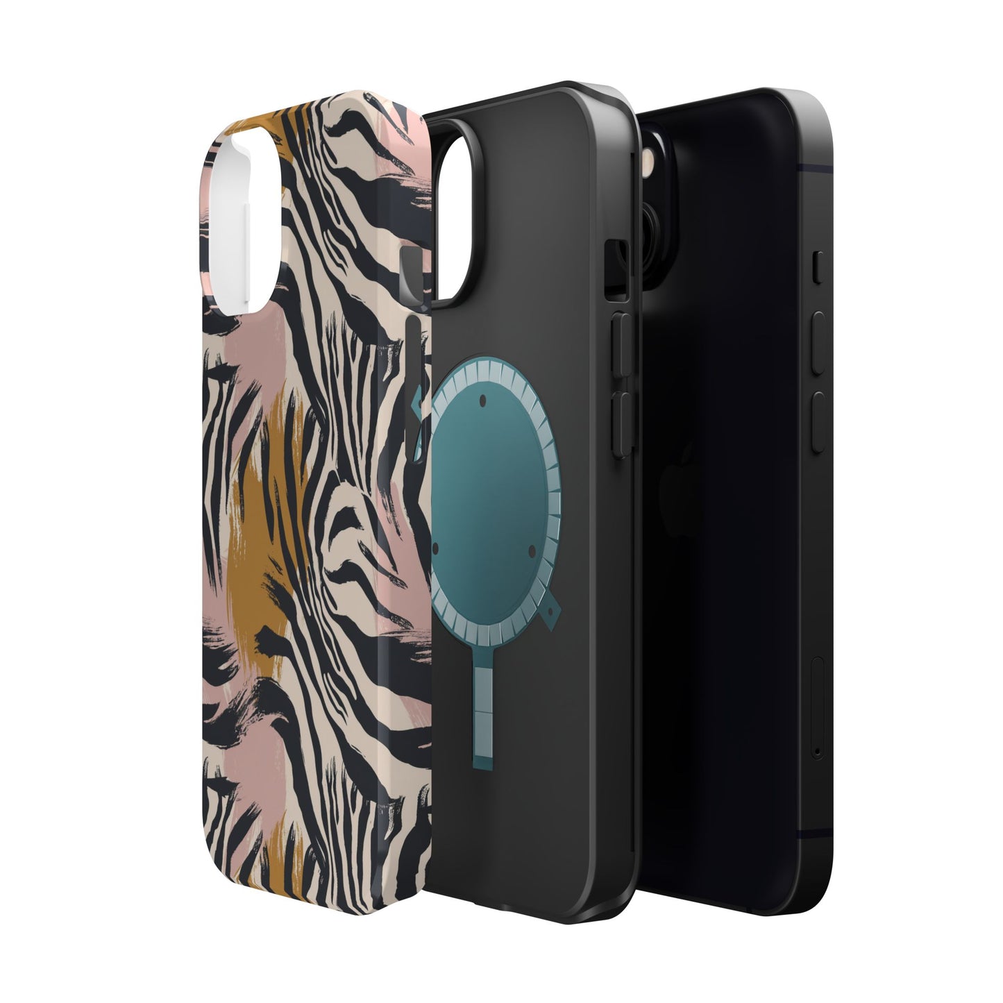 Zebra Brushstroke Magnetic Impact Phone Case,Africa Pattern