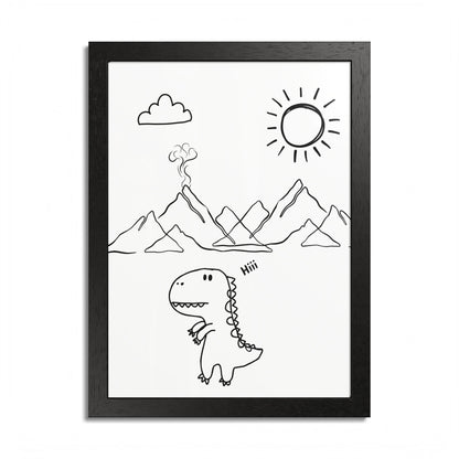 Playful Dinosaur wall art , Kids Room Decor, Nursery Wall Art, Gift for Dinosaur Lovers,  Children's Art
