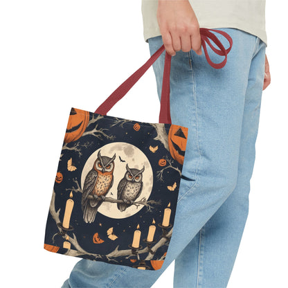 Halloween Owl Tote Bag | Spooky Owl Carryall for Fall | Perfect for Trick-or-Treating, Autumn Outings, Everyday Use, Gifts