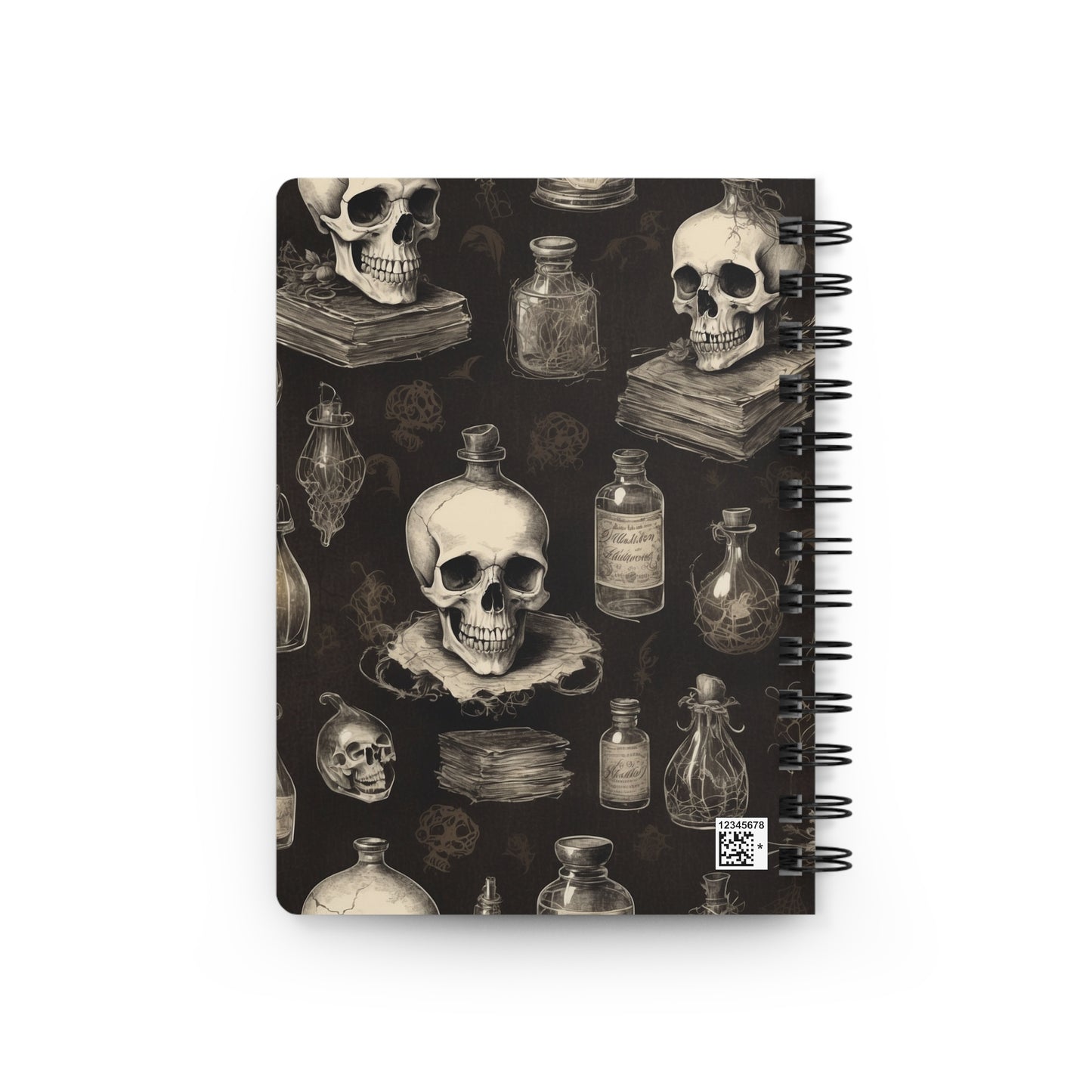 Gothic Spiral Bound Journal - Dark Aesthetic Notebook, Perfect for Writing, Sketching, Halloween Decor, Gift for Him/Her