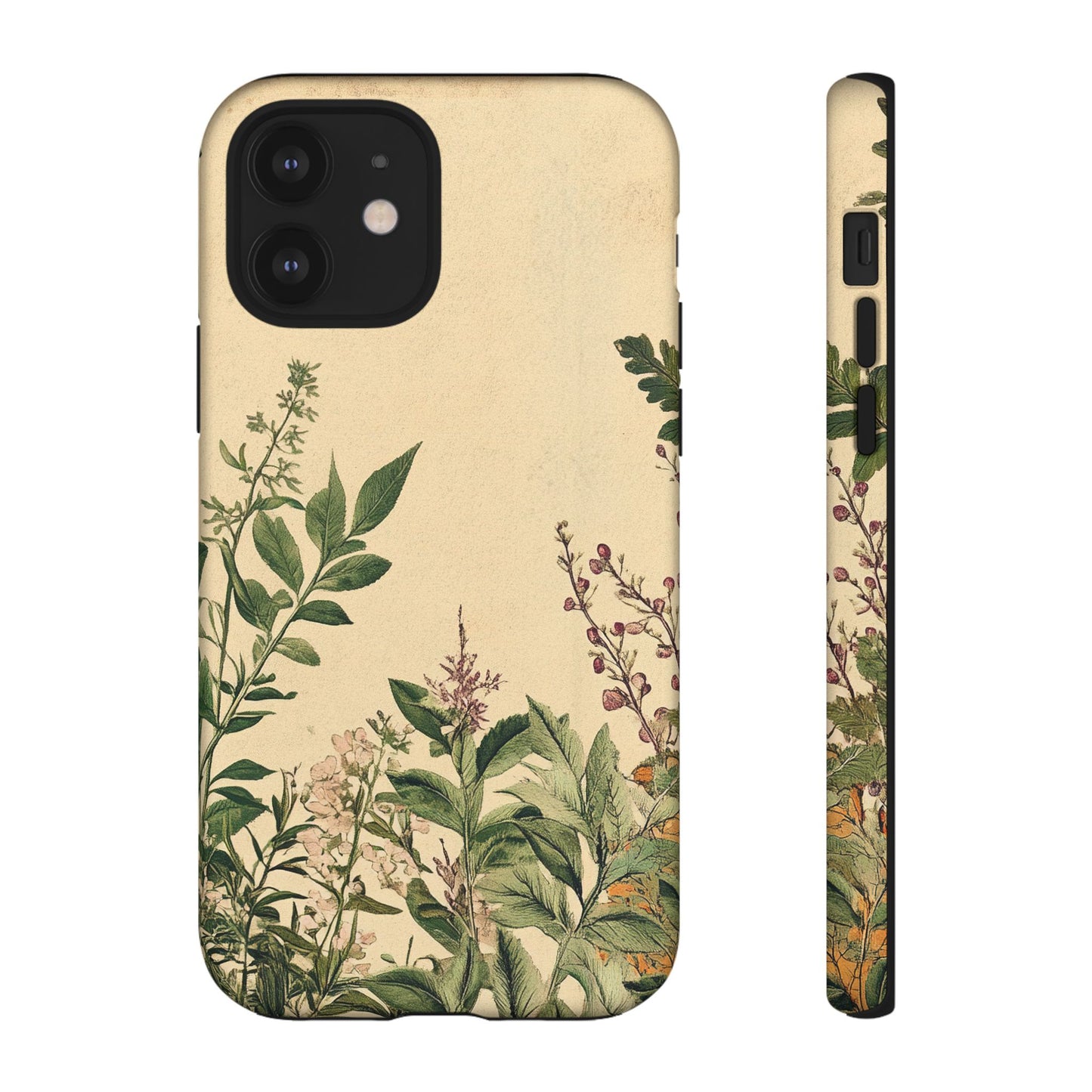 Floral Vintage Tough Case – Botanical Protective Phone Cover,Plants Lovers