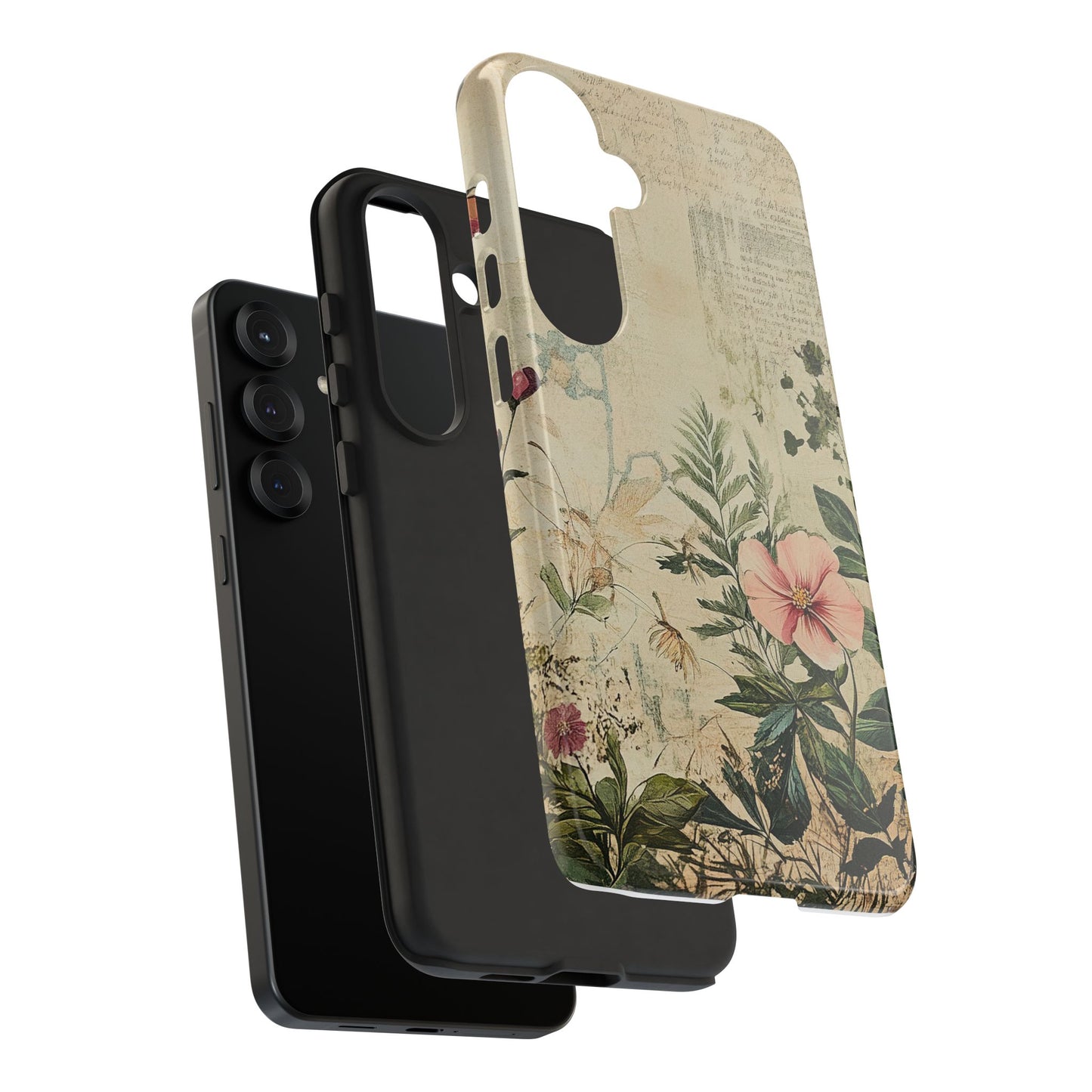 Floral Vintage Tough Case – Botanical Protective Phone Cover,Plants Lovers