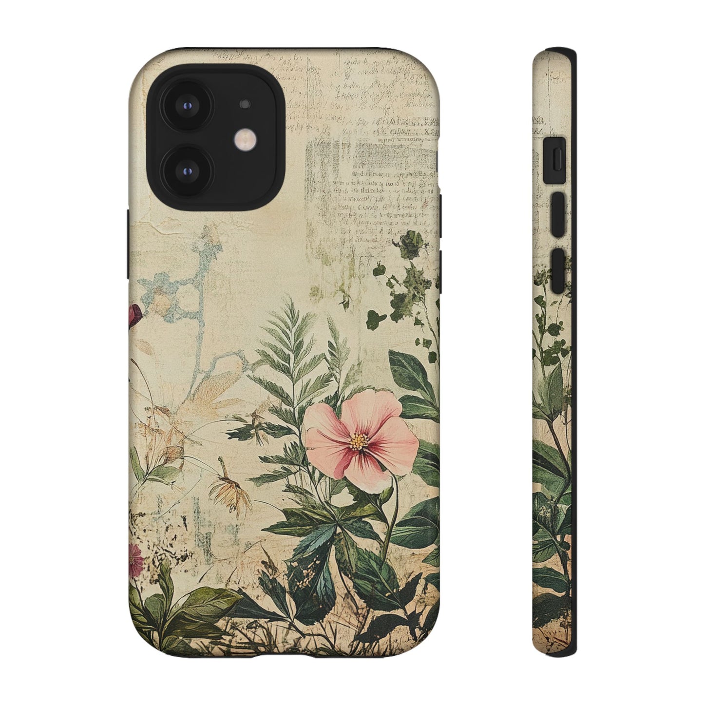 Floral Vintage Tough Case – Botanical Protective Phone Cover,Plants Lovers