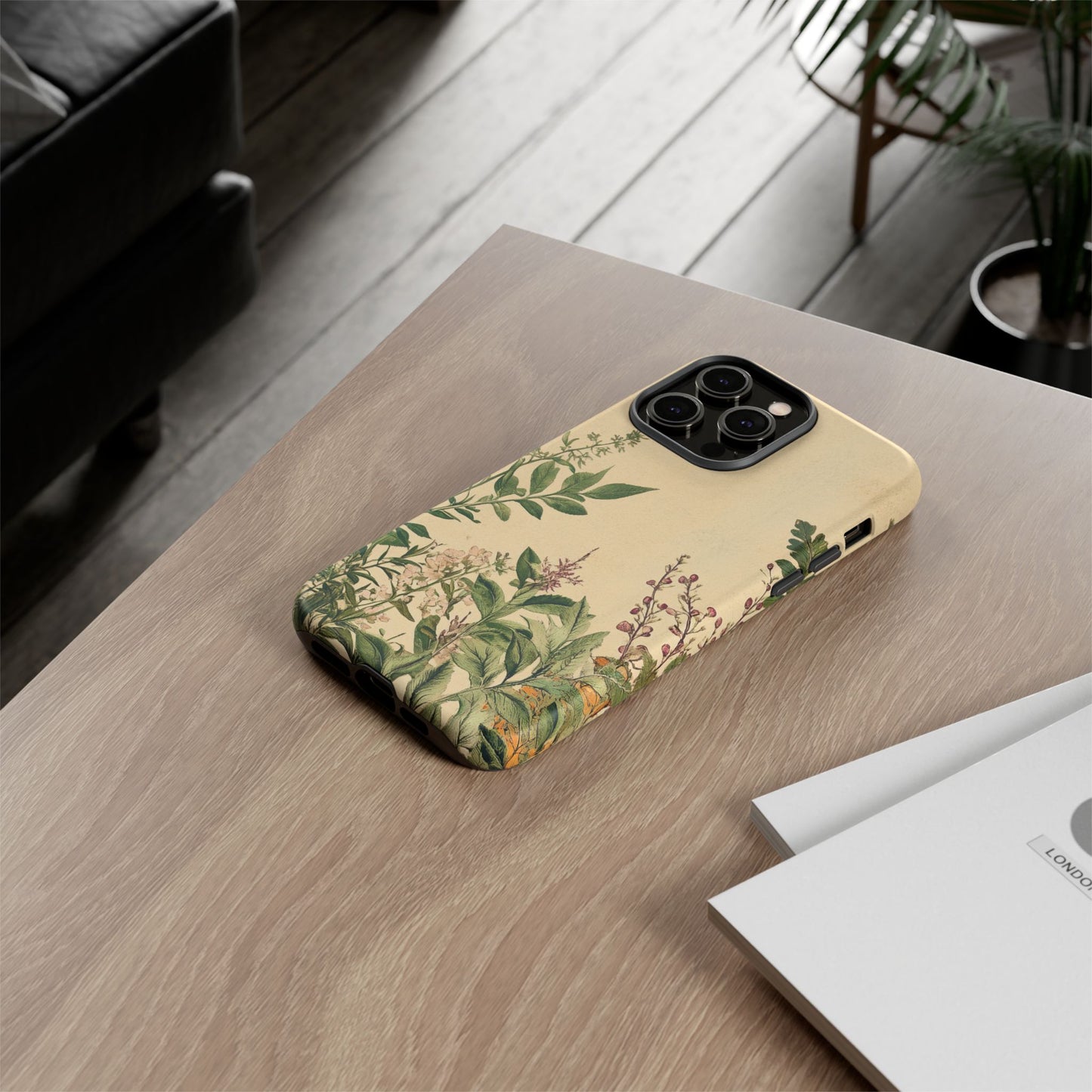 Floral Vintage Tough Case – Botanical Protective Phone Cover,Plants Lovers