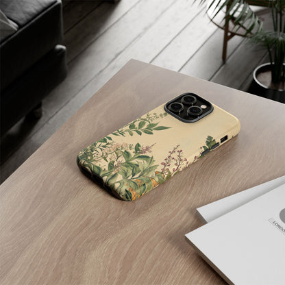 Floral Vintage Tough Case – Botanical Protective Phone Cover,Plants Lovers