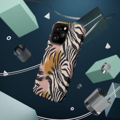 Zebra Brushstroke Magnetic Impact Phone Case,Africa Pattern