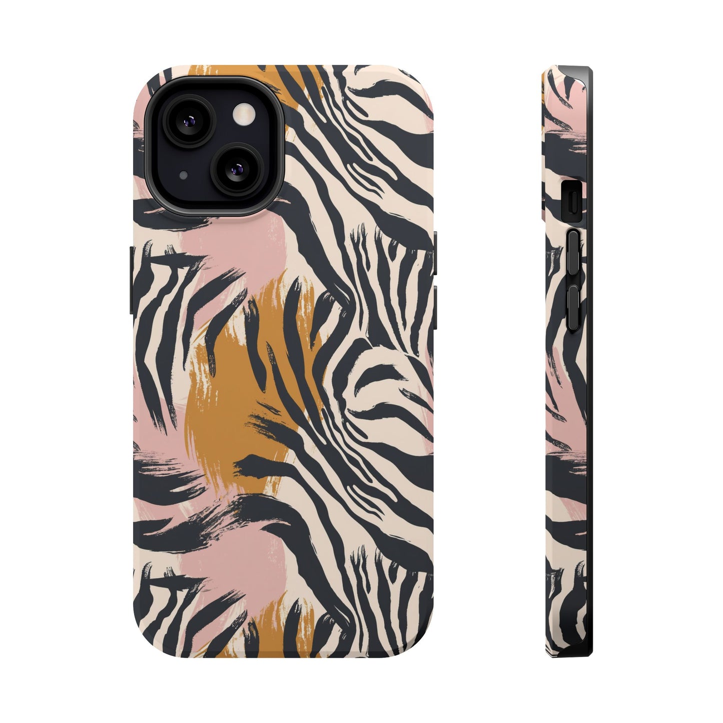 Zebra Brushstroke Magnetic Impact Phone Case,Africa Pattern