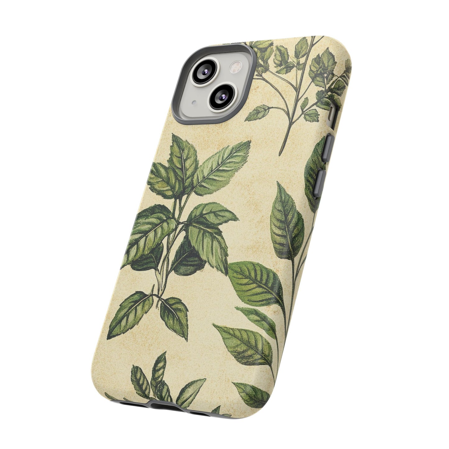 Botanical Leaves Tough Phone Case — Vintage Green Plant Print