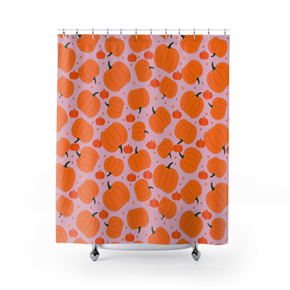 Halloween Pumpkin Shower Curtain, Fall Home Decor, Seasonal Bathroom Accessories, Spooky Festive Vibe, Halloween Party Decor, Autumn Decor