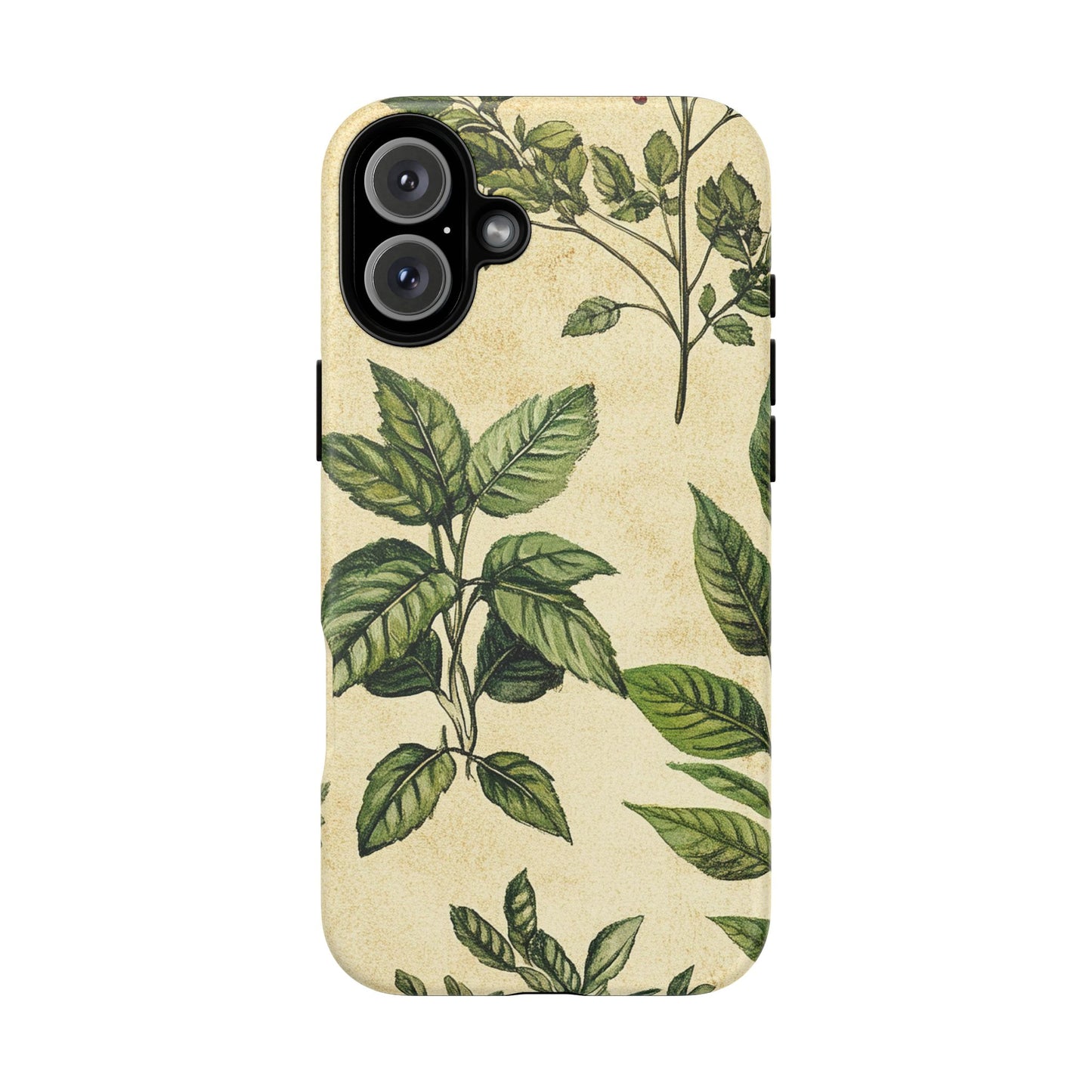 Botanical Leaves Tough Phone Case — Vintage Green Plant Print