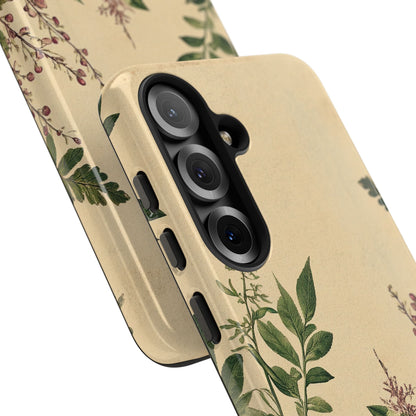 Floral Vintage Tough Case – Botanical Protective Phone Cover,Plants Lovers