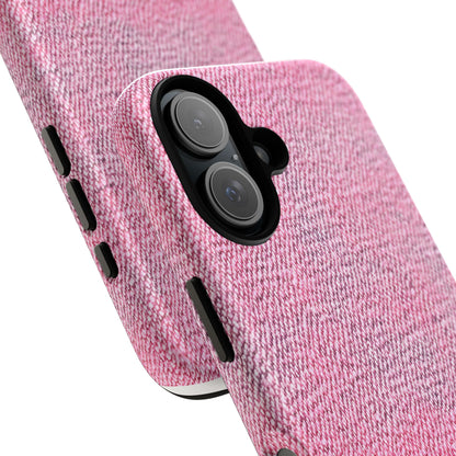 Pink Textured Tough Magnetic Phone Case — Durable Magnetic Snap-On iPhone Cover