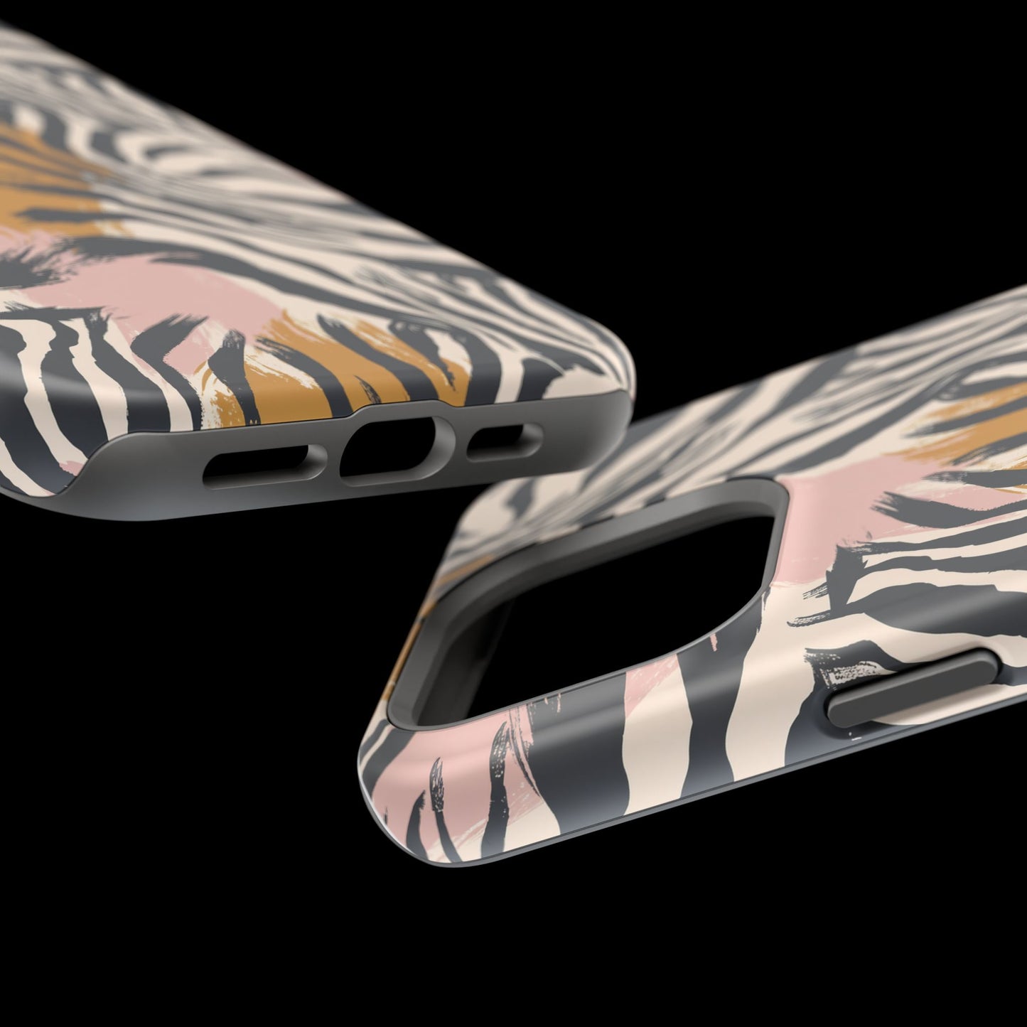 Zebra Brushstroke Magnetic Impact Phone Case,Africa Pattern