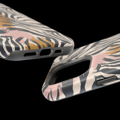 Zebra Brushstroke Magnetic Impact Phone Case,Africa Pattern