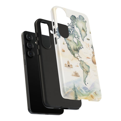 Hard Phone Case — Watercolor Fantasy Map Castle Design