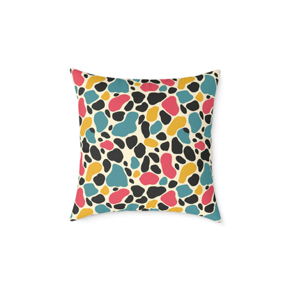 Square Poly Canvas Pillow,Color Pattern