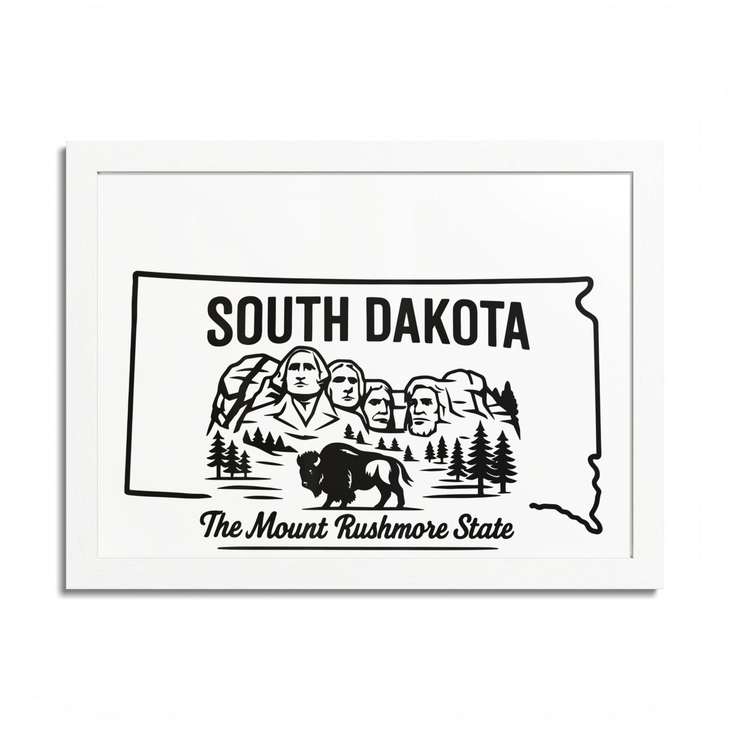 South Dakota State Framed Poster — The Evergreen State Vintage Map Print,Perfect Gift For Her,For Him.