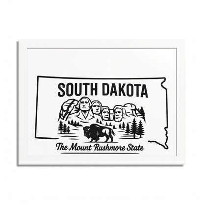 South Dakota State Framed Poster — The Evergreen State Vintage Map Print,Perfect Gift For Her,For Him.