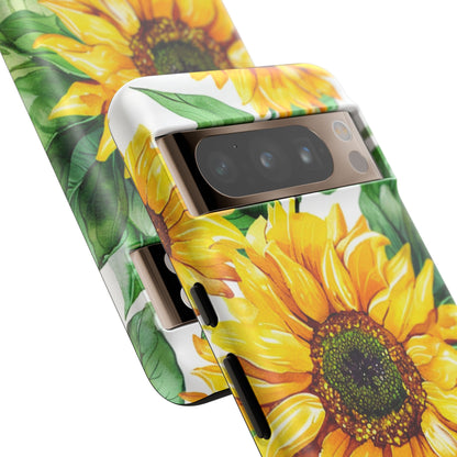 Sunflower Tough Phone Case — Bright Floral Protective Cover