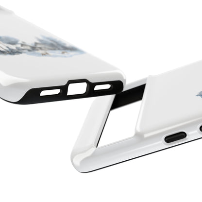Nature-Inspired Tough Phone Case with Winter Cabin Design