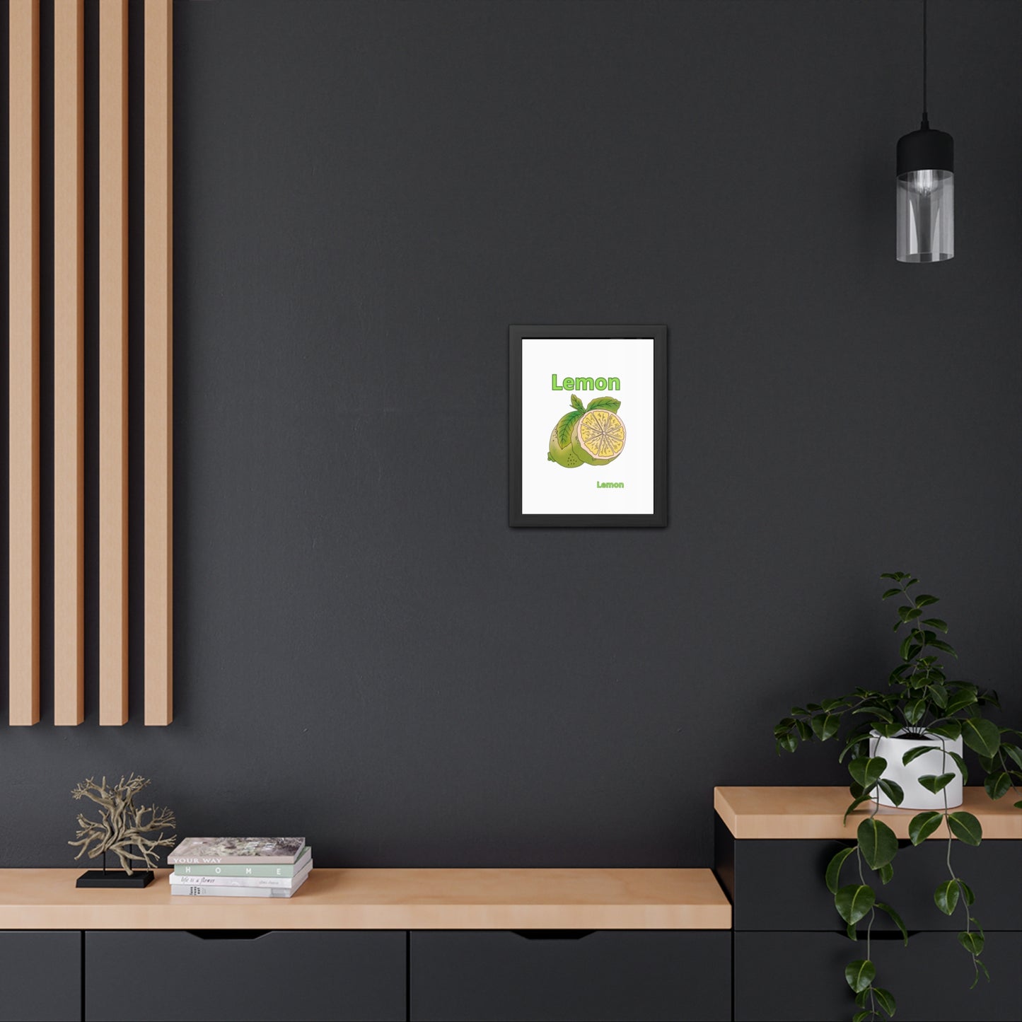 Lemon Framed Poster, Bright Home Decor, Kitchen Art, Gift for Citrus Lovers, Fresh Farmhouse Style