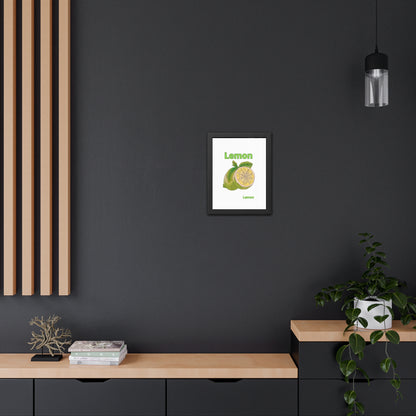 Lemon Framed Poster, Bright Home Decor, Kitchen Art, Gift for Citrus Lovers, Fresh Farmhouse Style