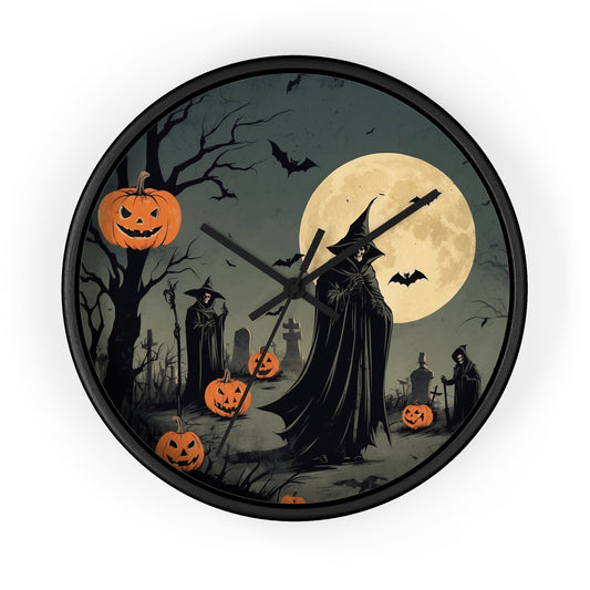 Spooky Halloween Wall Clock, Halloween Decor, Witch Clock, Pumpkin Wall Art, Haunted House Decoration, Fall Home Decor