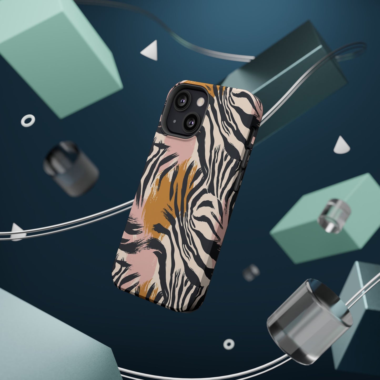 Zebra Brushstroke Magnetic Impact Phone Case,Africa Pattern