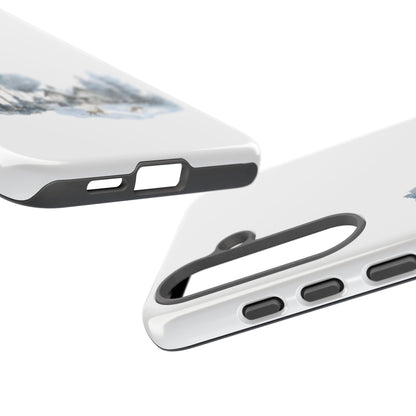 Nature-Inspired Tough Phone Case with Winter Cabin Design