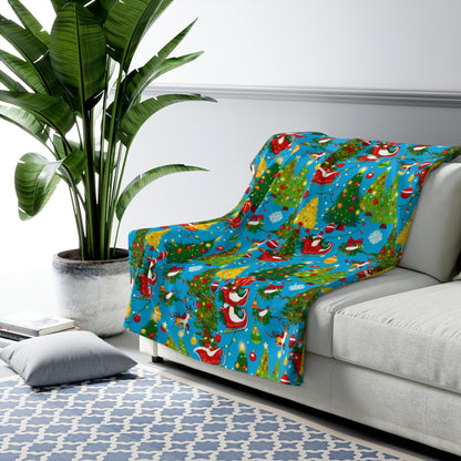 Cozy Christmas Sherpa Blanket, Holiday Decor, Warm Gift, Winter Comfort, Seasonal Throw