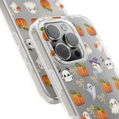 Cute Halloween Flexi Cases | Ghosts & Pumpkins Phone Cover, Spooky Gifts, Fall Decor, Horror Lovers, October Celebration