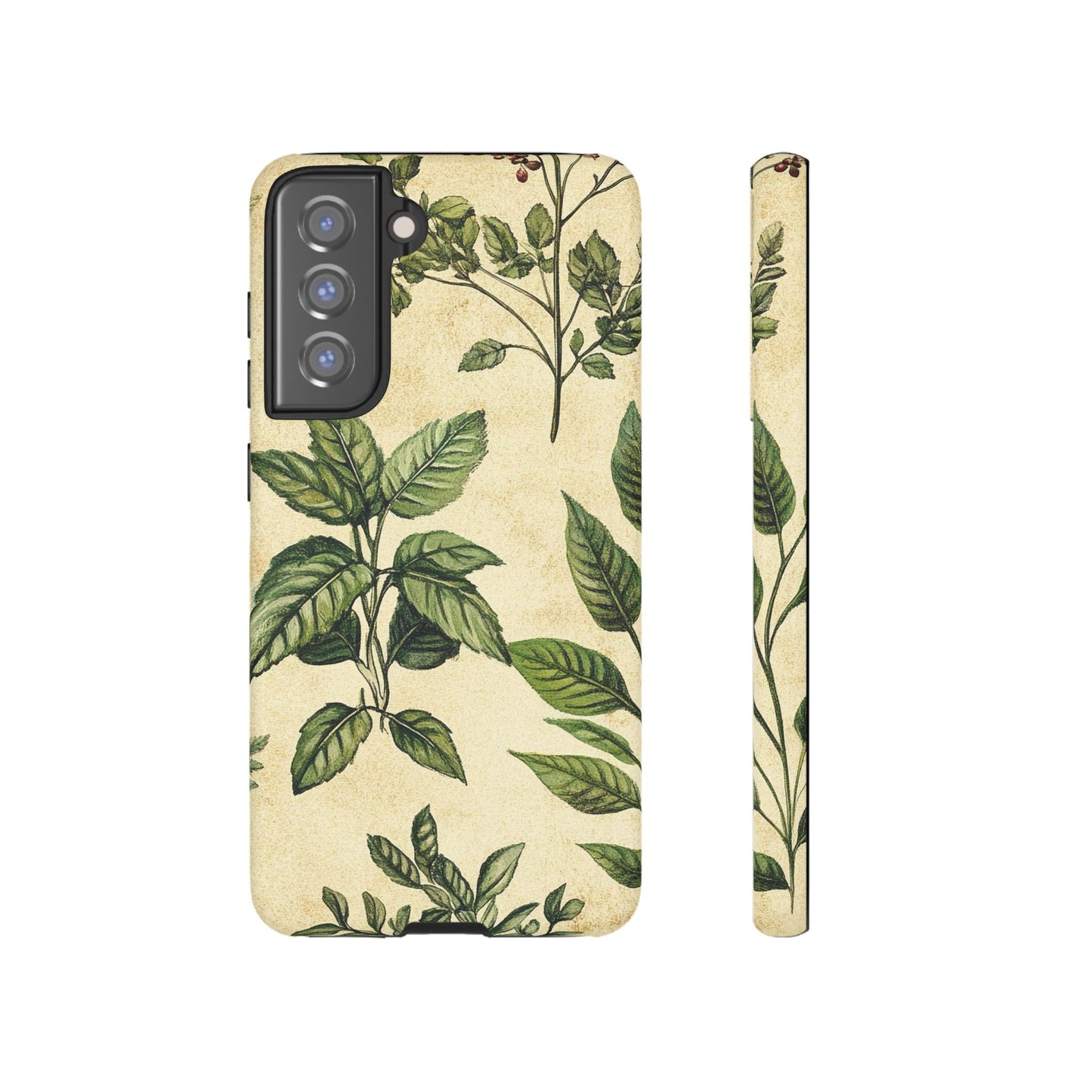 Botanical Leaves Tough Phone Case — Vintage Green Plant Print