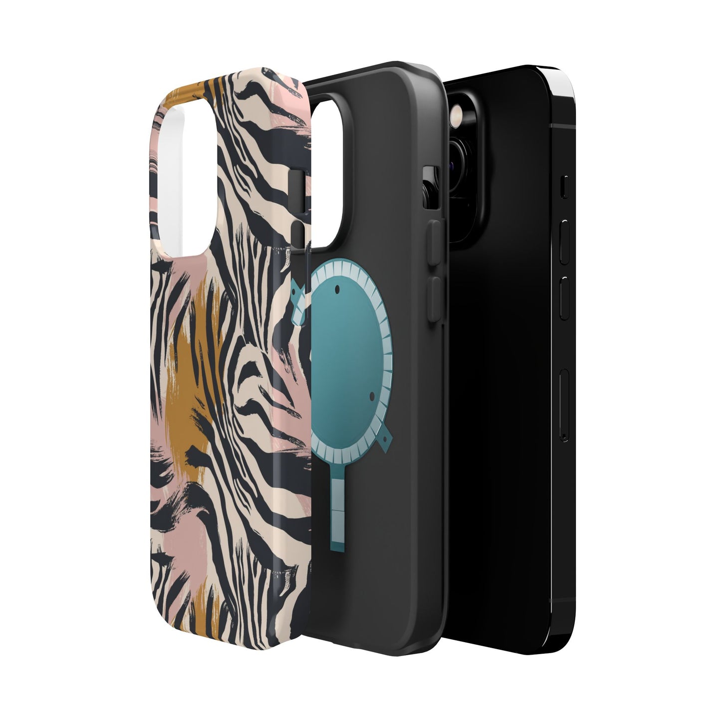 Zebra Brushstroke Magnetic Impact Phone Case,Africa Pattern