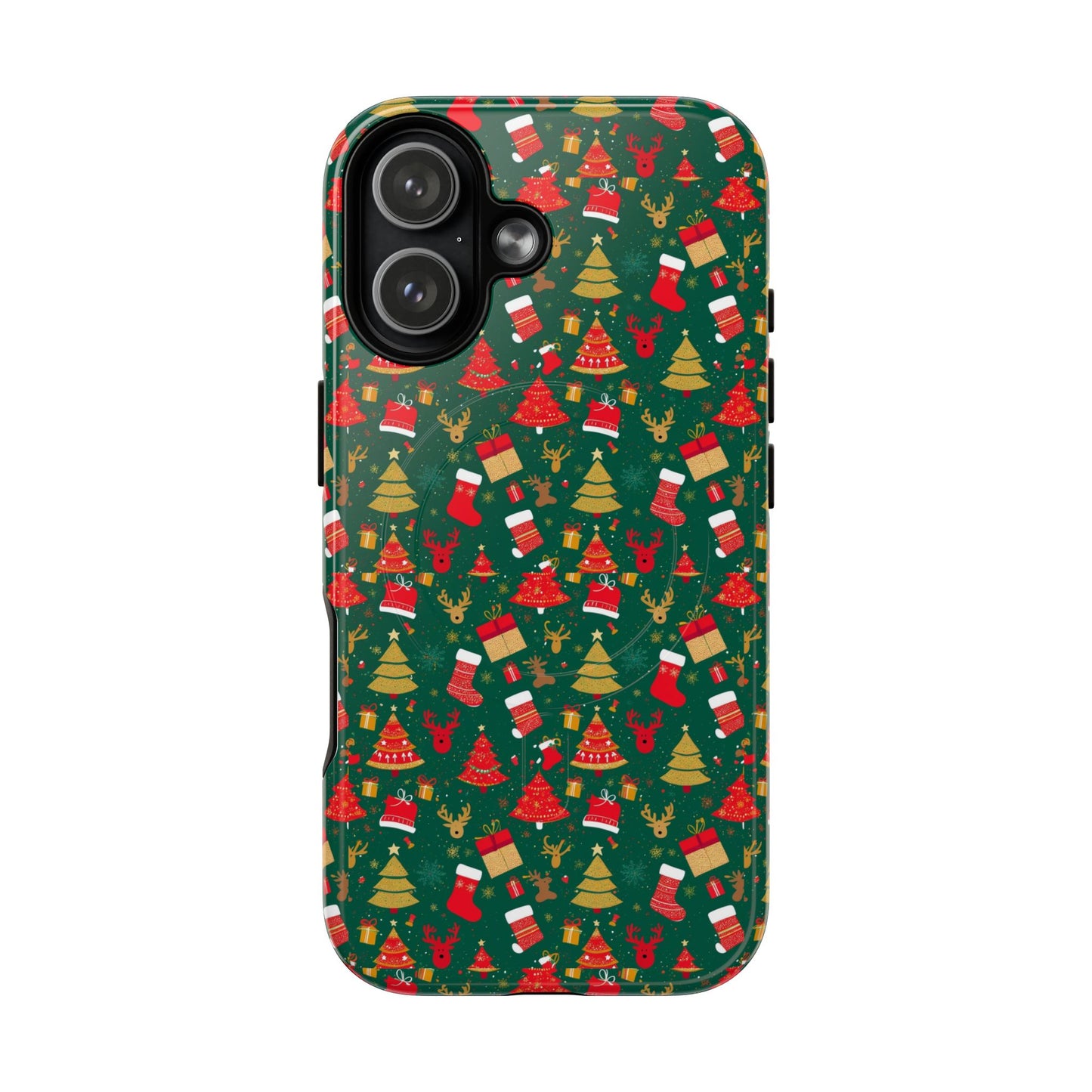Christmas Tough Magnetic Phone Case | Festive Holiday Accessory | Cute Santa & Tree Design, Gift for Him/Her, Seasonal Tech