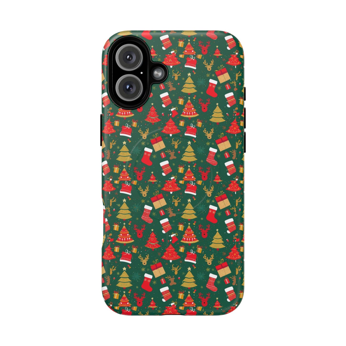 Christmas Tough Magnetic Phone Case | Festive Holiday Accessory | Cute Santa & Tree Design, Gift for Him/Her, Seasonal Tech