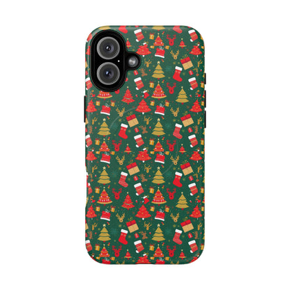 Christmas Tough Magnetic Phone Case | Festive Holiday Accessory | Cute Santa & Tree Design, Gift for Him/Her, Seasonal Tech