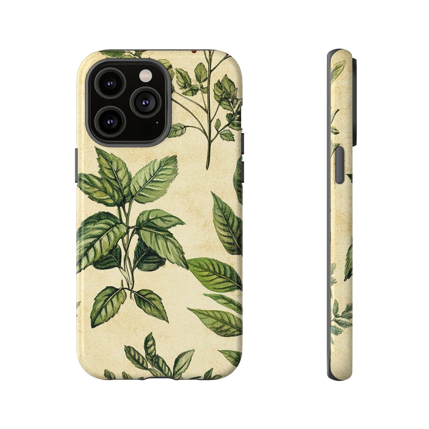 Botanical Leaves Tough Phone Case — Vintage Green Plant Print
