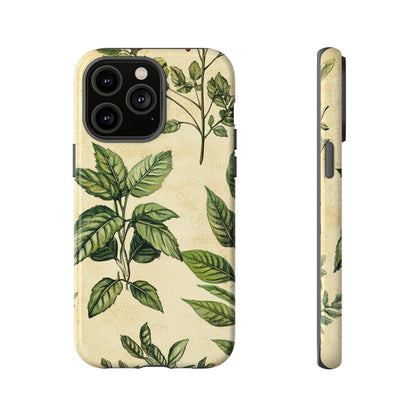 Botanical Leaves Tough Phone Case — Vintage Green Plant Print