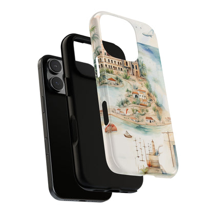 Hard Phone Case — Watercolor Fantasy Map Castle Design