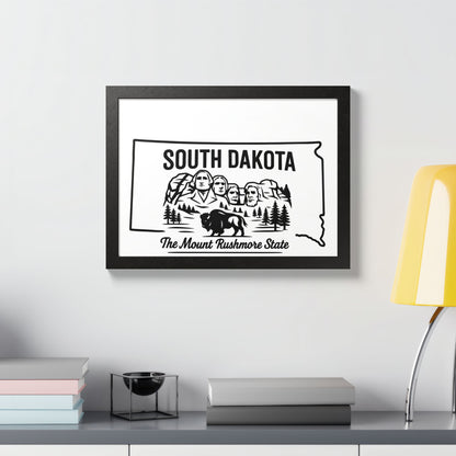 South Dakota State Framed Poster — The Evergreen State Vintage Map Print,Perfect Gift For Her,For Him.