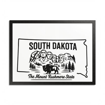 South Dakota State Framed Poster — The Evergreen State Vintage Map Print,Perfect Gift For Her,For Him.