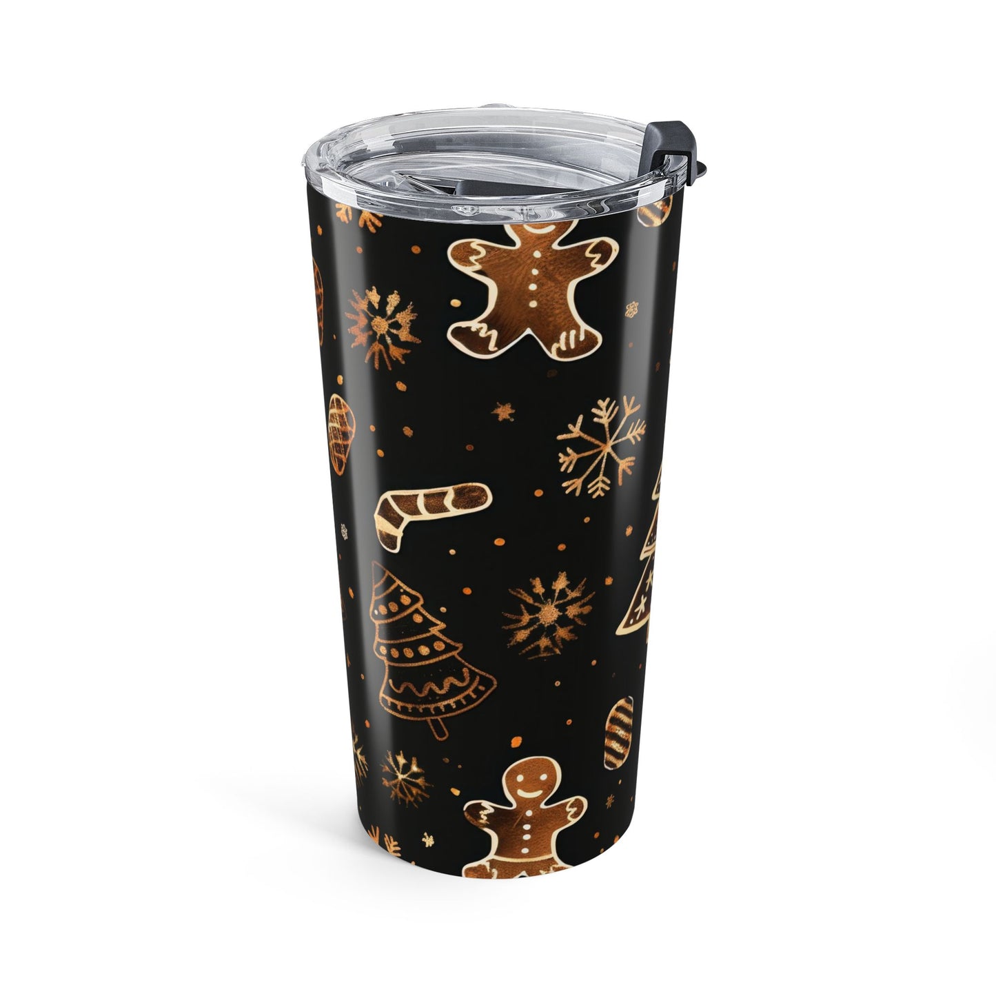 Christmas Holiday Tumbler 20oz – Festive Gingerbread & Tree Design